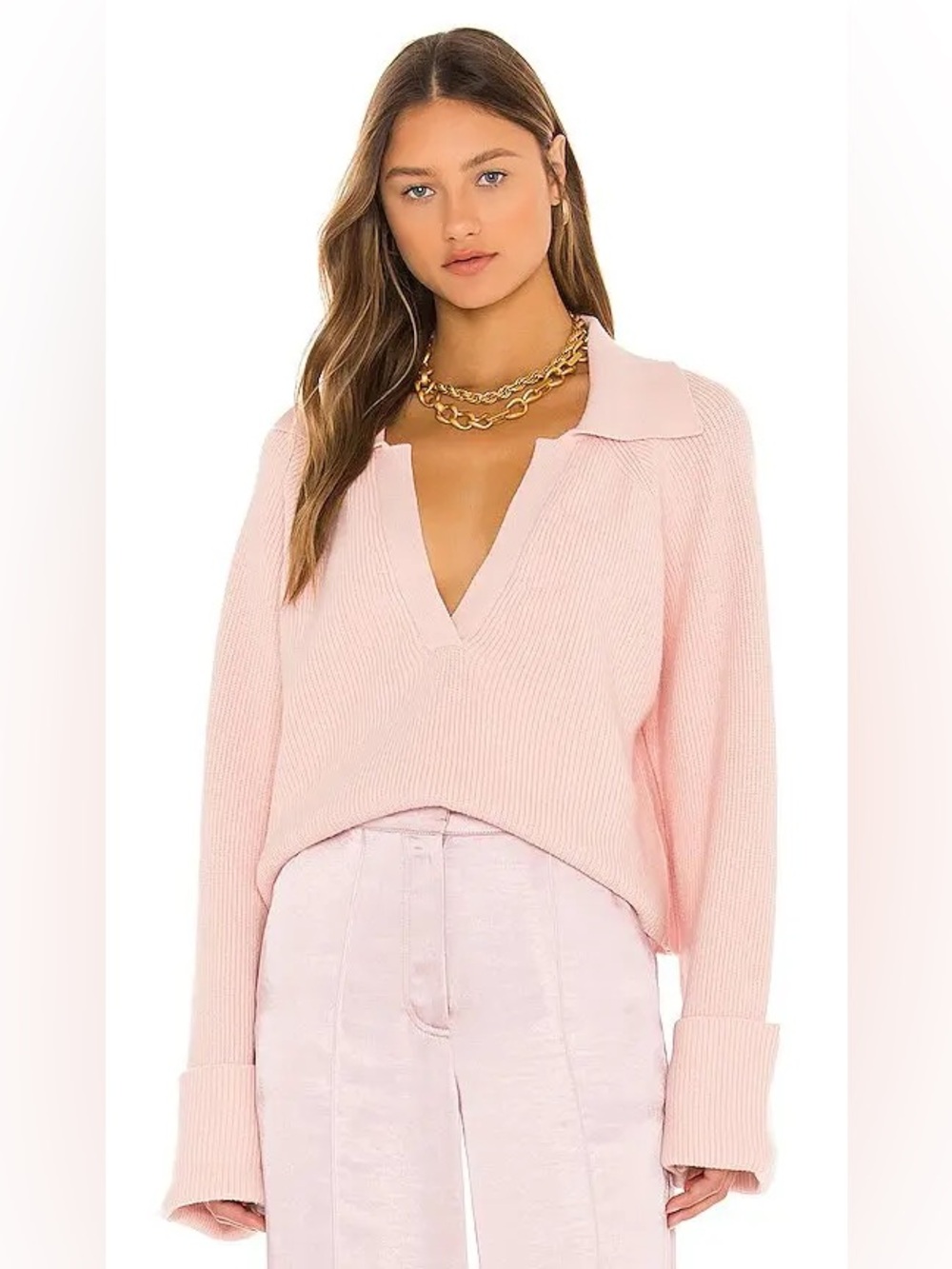 $188 L'Academie Blush Pink Harvey Pullover Sweater,  Size SMALL
